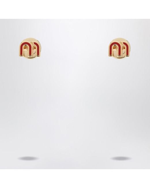 Miu Miu White Lobe Earrings