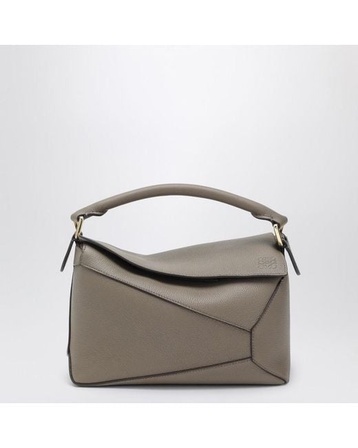 Petit Sac Puzzle Edge Couleur Taupe Loewe en coloris Metallic