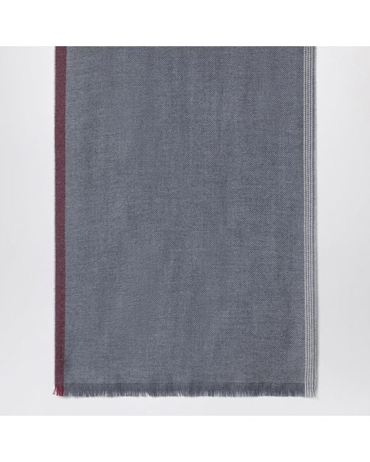 Brunello Cucinelli Gray Dark/Burgundy/Sand Scarf for men
