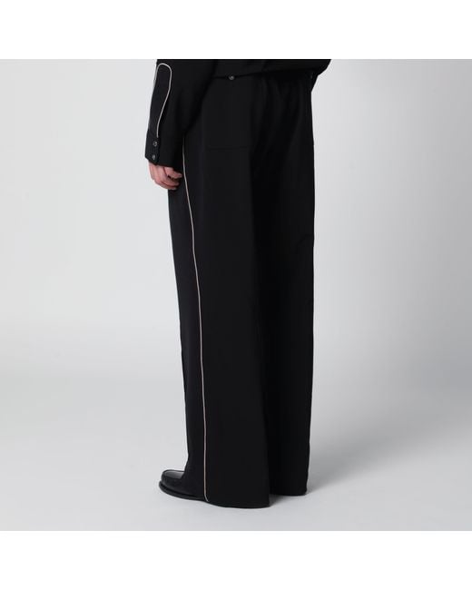 Needles Black Polyester Piping Cowboy Pants for men