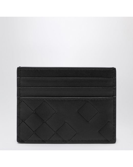 Bottega Veneta Black Intrecciato Leather Card Case for men