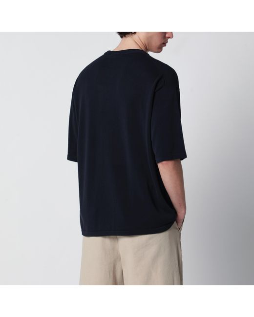 Roberto Collina Black Cotton Knit T-Shirt for men