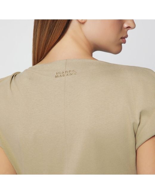 Isabel Marant Metallic Light Bronze Nadela Draped Jersey Dress