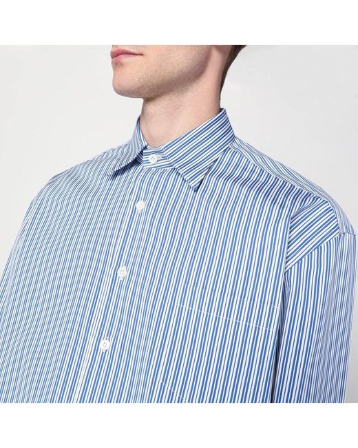 Camicia azzurra a righe in cotone di NAMACHEKO in Blue da Uomo