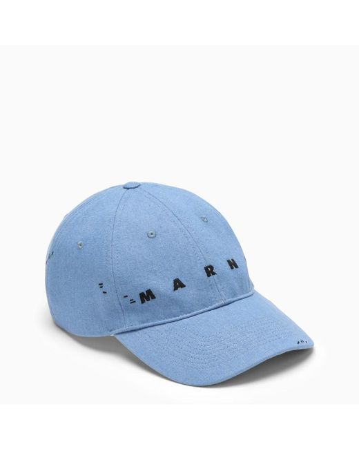 Cappello da baseball in cotone con logo di Marni in Blue da Uomo