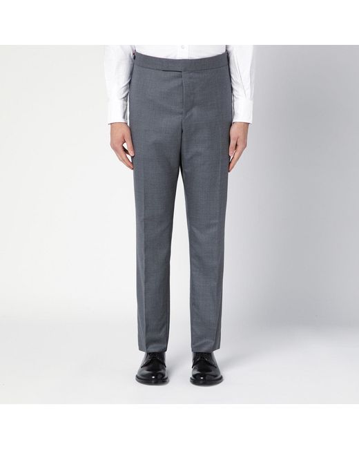 Thom Browne Blue Wool Trousers for men
