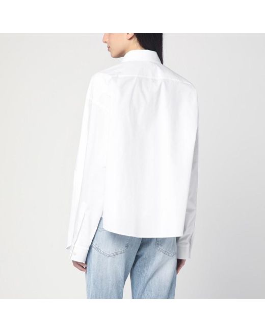 Camicia asimmetrica bianca in cotone di Balenciaga in White