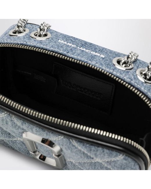 Marc Jacobs Gray Kleine Umhängetasche The Snapshot Aus Gestepptem Denim