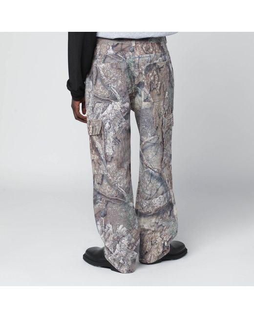 Represent Gray Realtree Camo Cargo Trousers for men