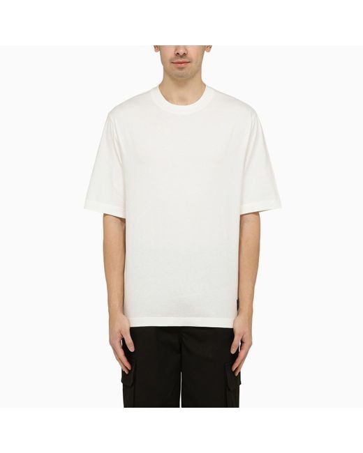 Burberry White Crewneck T Shirt In Cotton for men