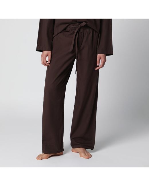 Tekla Black Cotton Pajama Trousers for men