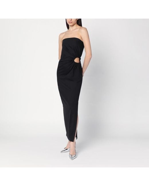 Max Mara Strapless Bustier Midi Linen Dress - Black -