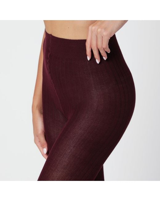 Max Mara Purple Ribbed Tights