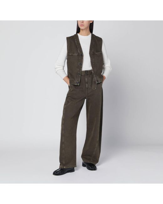 Lemaire Brown Moss Denim Vest