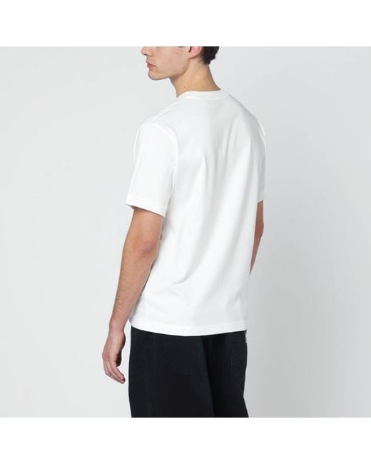 Burberry Weißes T-Shirt Mit Logoprint in White für Herren