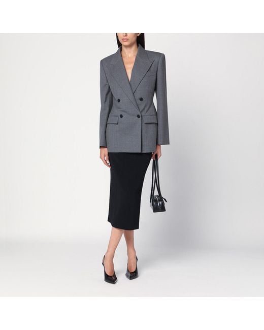 Givenchy Gray Double-Breasted Wool Jacket