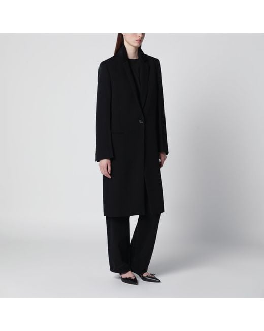 Totême Black Garderob Oversized Wool Coat