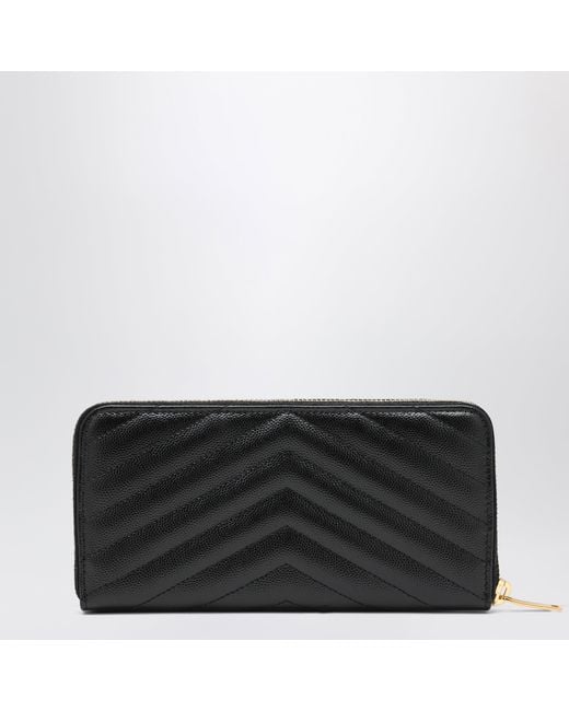 Saint Laurent Black Cassandre Matelassé Wallet