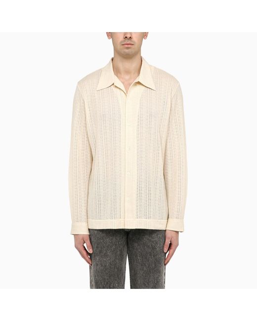 Séfr Natural Ivory Ripley Shirt In Organic Cotton Blend for men