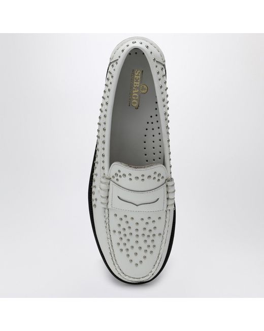Sebago White Classic Dan Loafer With Studs