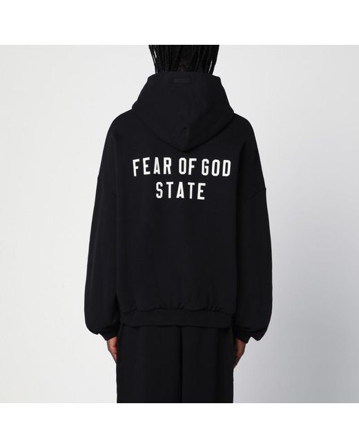 Fear Of God Black Zip Sweatshirt With Logo for men