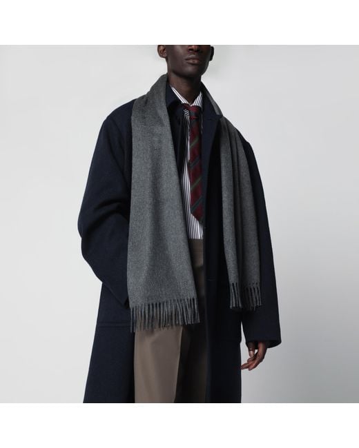 Loro Piana Gray Grande Unita Scarf for men