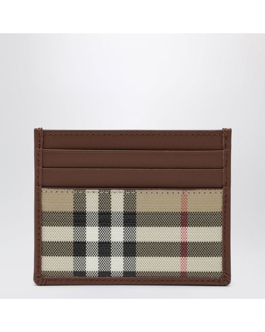 Burberry Brown Check Credit Card Holder for men