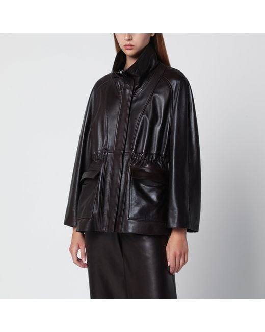 Nour Hammour Black Quai Fluid Dark Leather Jacket