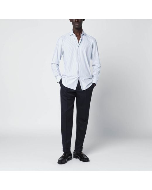 Xacus White Striped Tailor Fit Shirt for men