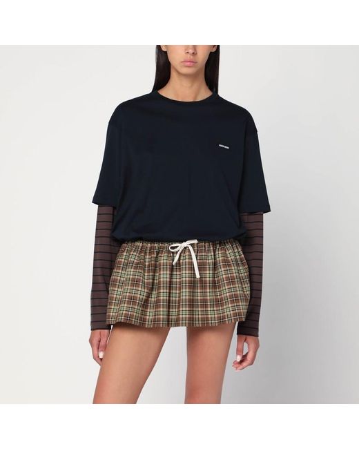 Pull Double Épaisseur/Cacao Miu Miu en coloris Black