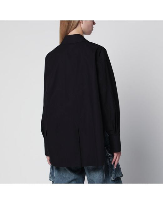 The Attico Black Cotton Shirt With Logo