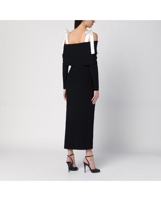 ROTATE BIRGER CHRISTENSEN Black Midi Dress With Bows