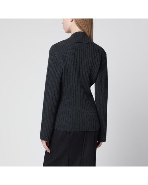 Victoria Beckham Black Ribbed Sweater