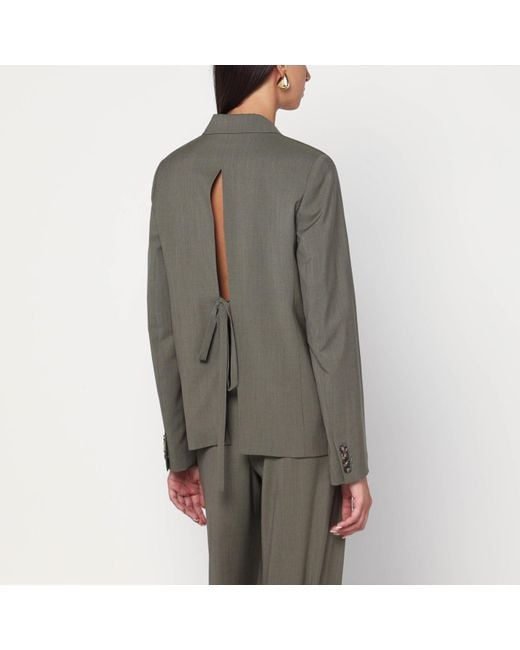 ジャケット Loewe Khaki jacket with slit on the back Loewe Khaki Jacket With Slit On The Back in Grey | Lyst UK