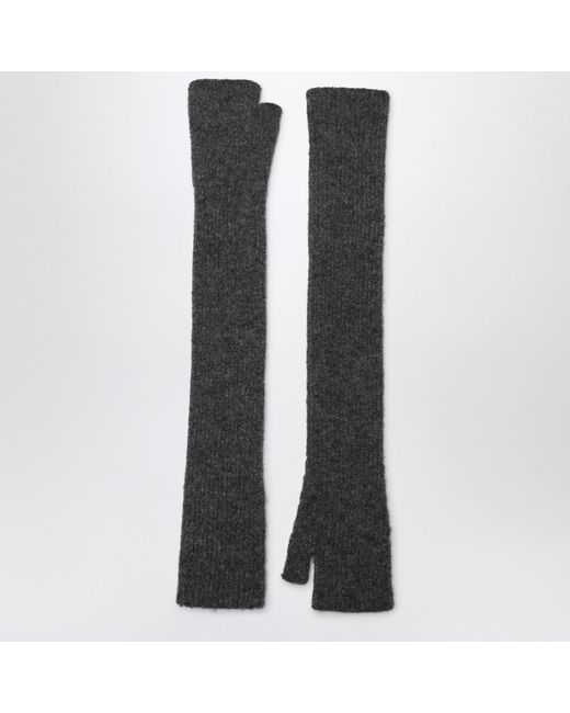 Roberto Collina Gray Long Gloves