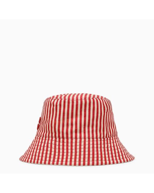 Cappello Bucket Reversibile Con Pouch di Miu Miu in Red