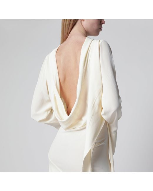 Francesco Murano White Asymmetric Silk-Blend Dress