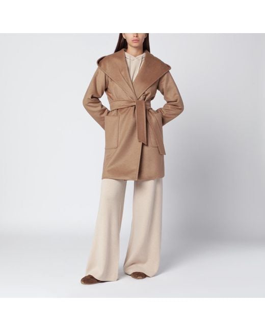 Max Mara Natural Camel Wrap Coat
