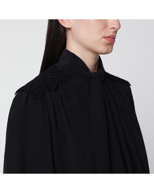 Chloé Black Silk Blouse With Lavallière
