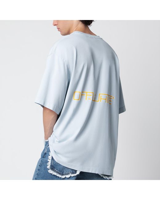 Off-White c/o Virgil Abloh Blue Light T-Shirt With Logo Prints for men
