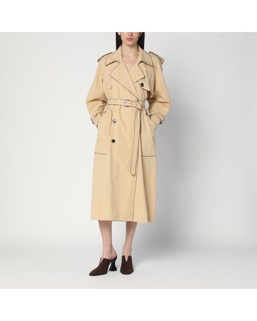 Dries Van Noten Natural Double-Breasted Trench Coat
