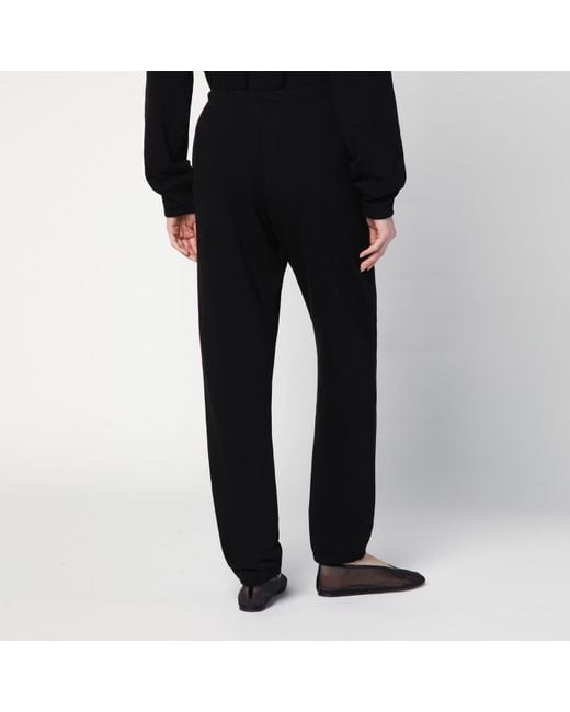 The Row Black Teo Cotton And Cashmere Trousers