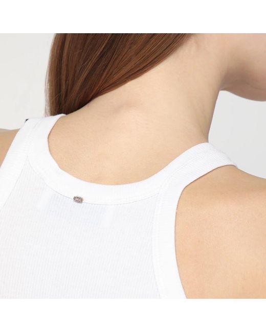 Débardeur Blanc Côtelé En Mélange Soie Sportmax en coloris White
