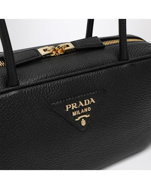 Bauletto misura media in pelle di Prada in Black