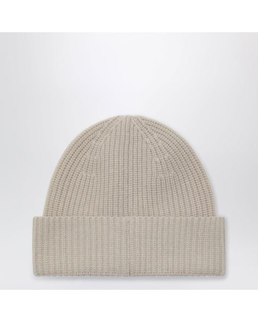 Loro Piana Gray Sergio Toffee Cream Cashmere Beanie for men