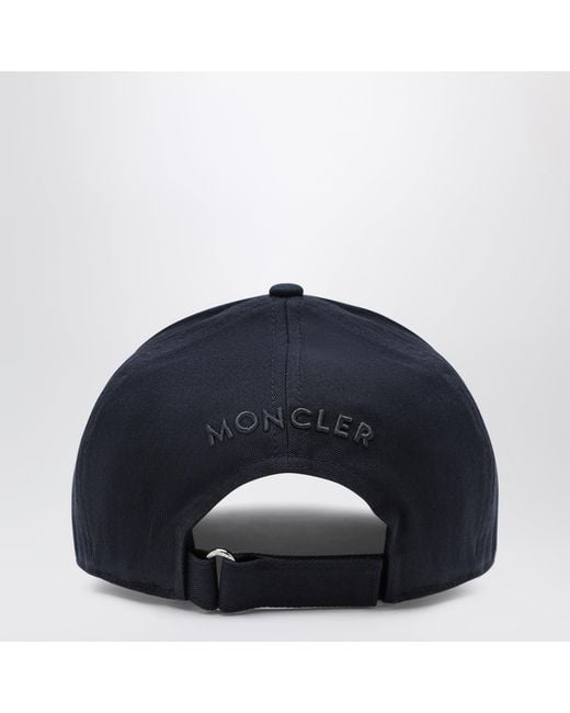 Moncler Blue Baseball Cap With Front Patch for men