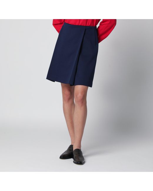 Miu Miu Blue Baltic Tech Jersey Skirt