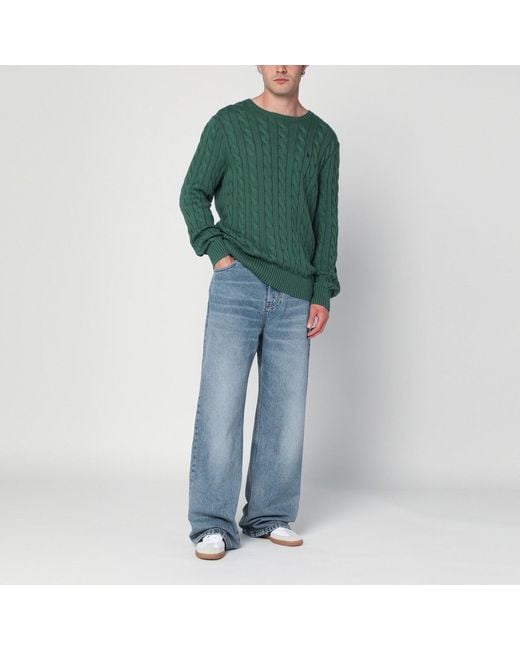 Polo Ralph Lauren Green Cotton Cable-Knit Jumper for men