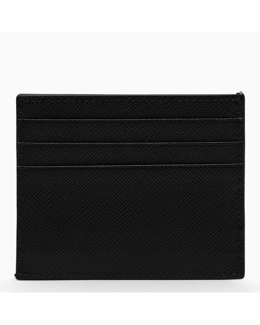 Prada Black/silver Saffiano Leather Wallet for men