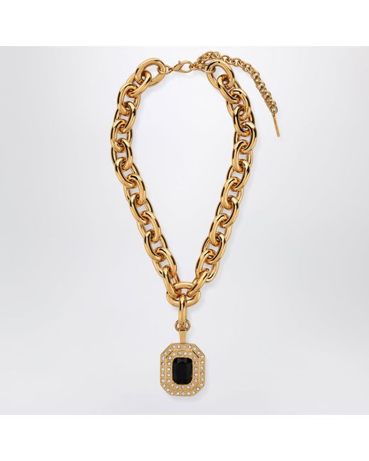 Alessandra Rich Metallic Tone Chain Necklace With Pendant